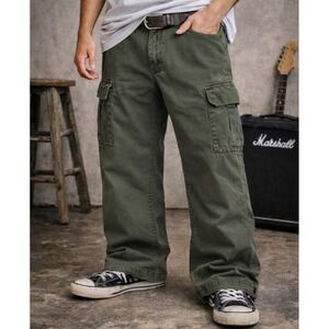 Gap Loose Fit Cargo Pants Green 32x34 Y2K Baggie Cargo Streetwear Grunge